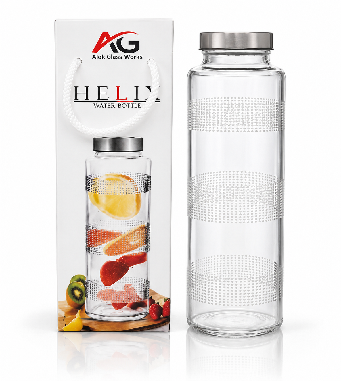 750ml Glass Dot Bottle (1pc)